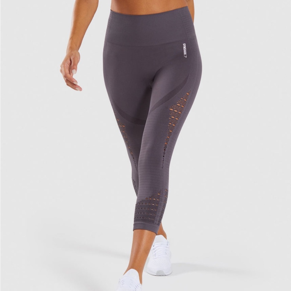 Gymshark Energy Seamless Cropped High waisted Leggings 'Slate Lavender' Size M